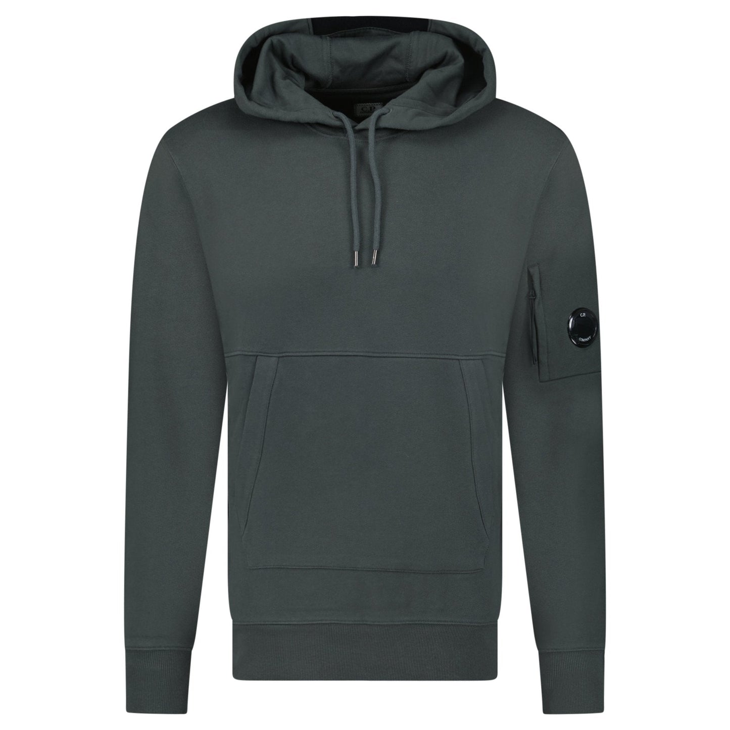CP Company Lens Diagonal Raised Hooded Fleece Dark Shadow Grey