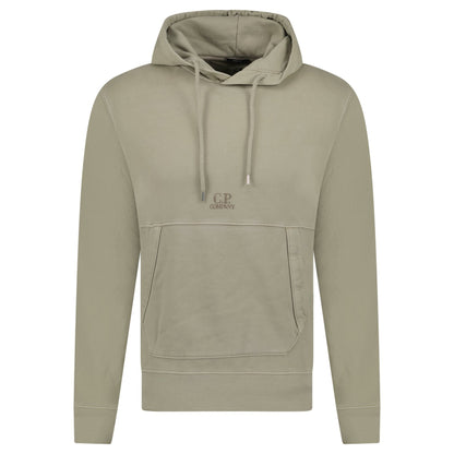 CP Company Writing Logo Hooded Sweatshirt Beige