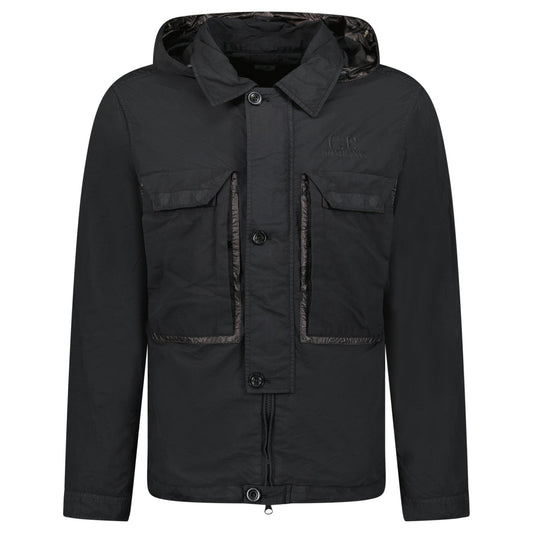 C.P. Company Flatt Nylon Black Goggle Over-shirt