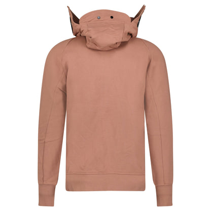 CP Company Hooded Explorer Goggle Zip Up Sweatshirt Light Brown