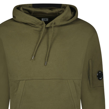CP Company Lens Diagonal Raised Hooded Fleece Ivy Green