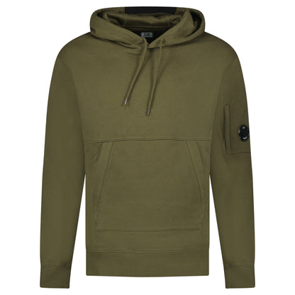 CP Company Lens Diagonal Raised Hooded Fleece Ivy Green