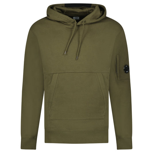 CP Company Lens Diagonal Raised Hooded Fleece Ivy Green