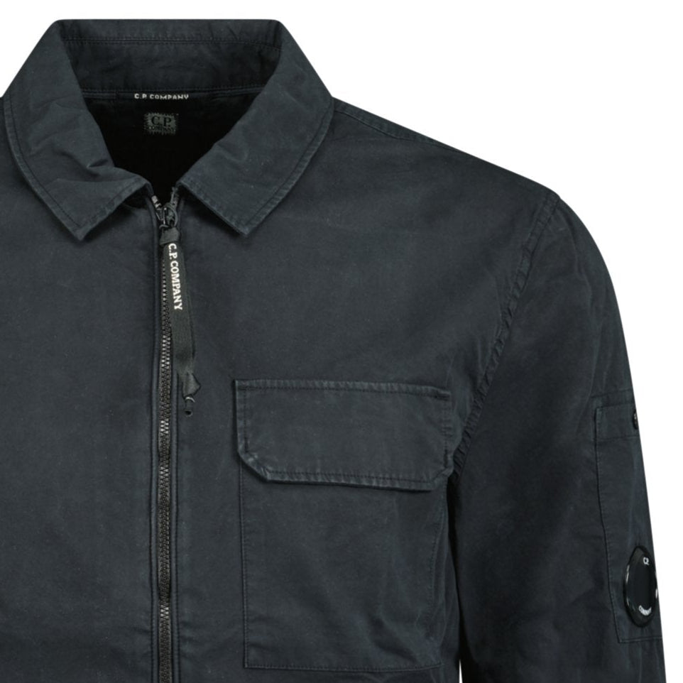 CP Company Lens Zip-Up Overshirt Black