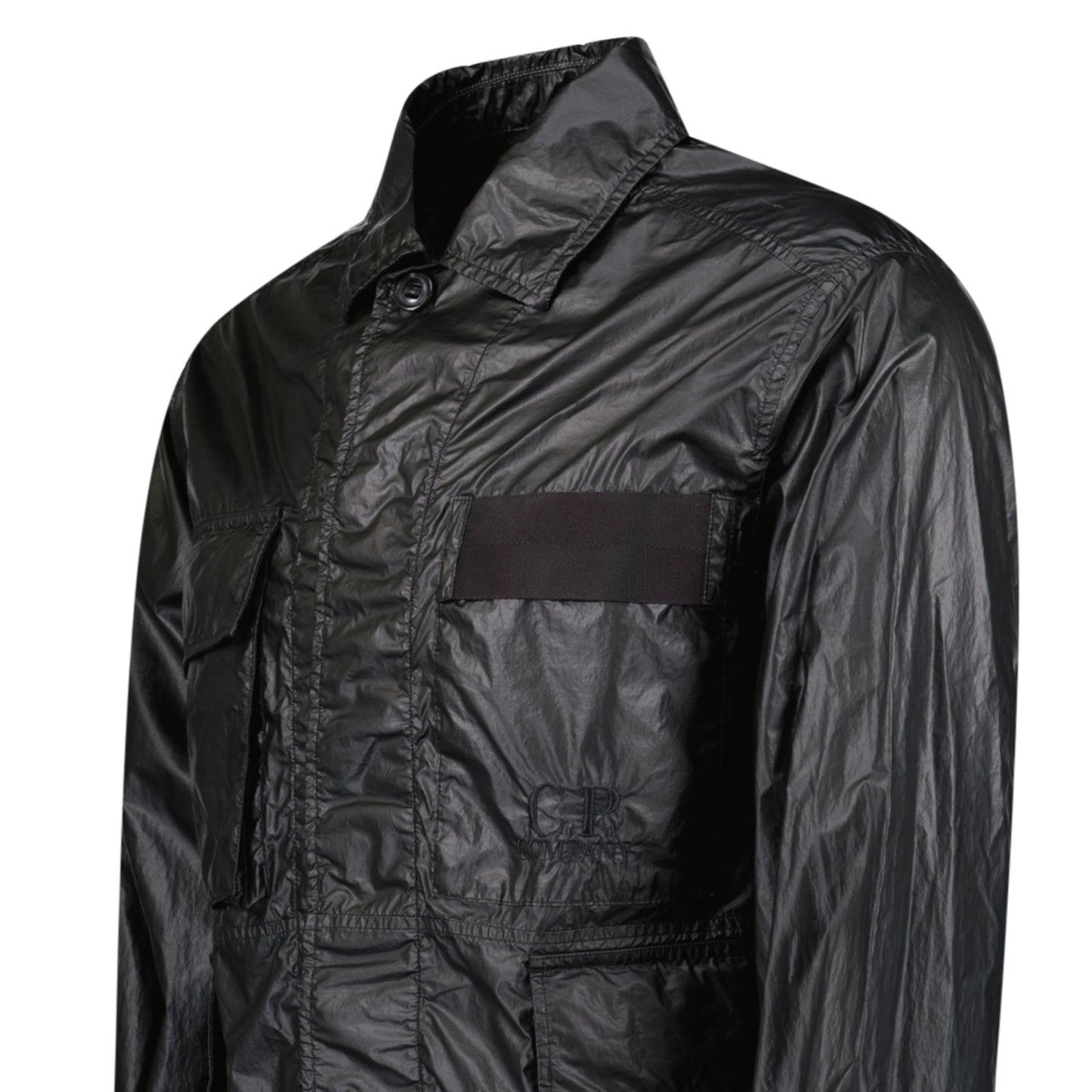 CP Company Lino Wax Black Overshirt Jacket
