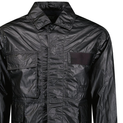 CP Company Lino Wax Black Overshirt Jacket
