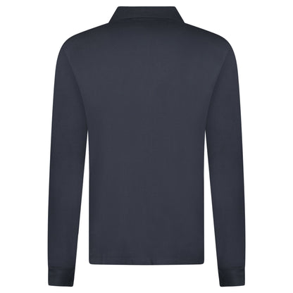 CP Company Long Sleeve Piquet Polo T-Shirt Black Sand