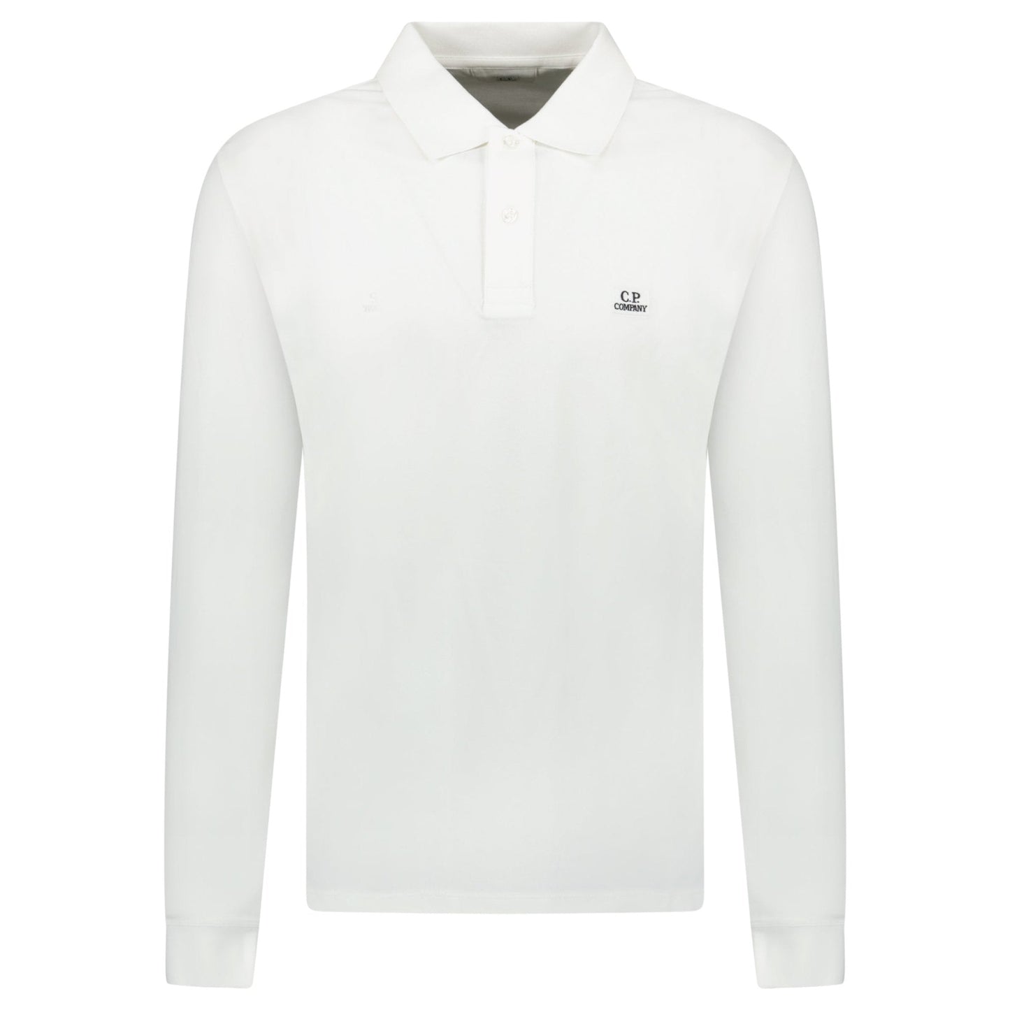 CP Company Long Sleeve Piquet Polo T-Shirt White