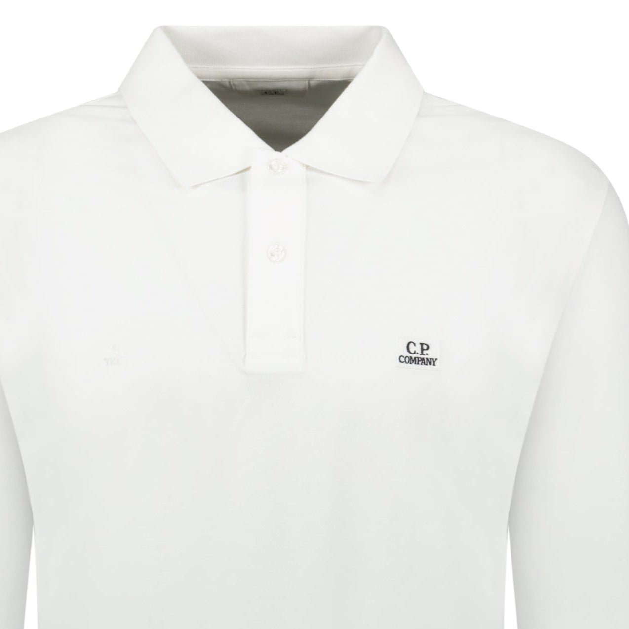 CP Company Long Sleeve Piquet Polo T-Shirt White