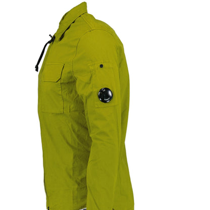 CP Company Long Sleeve Zip Up Overshirt Olive Green
