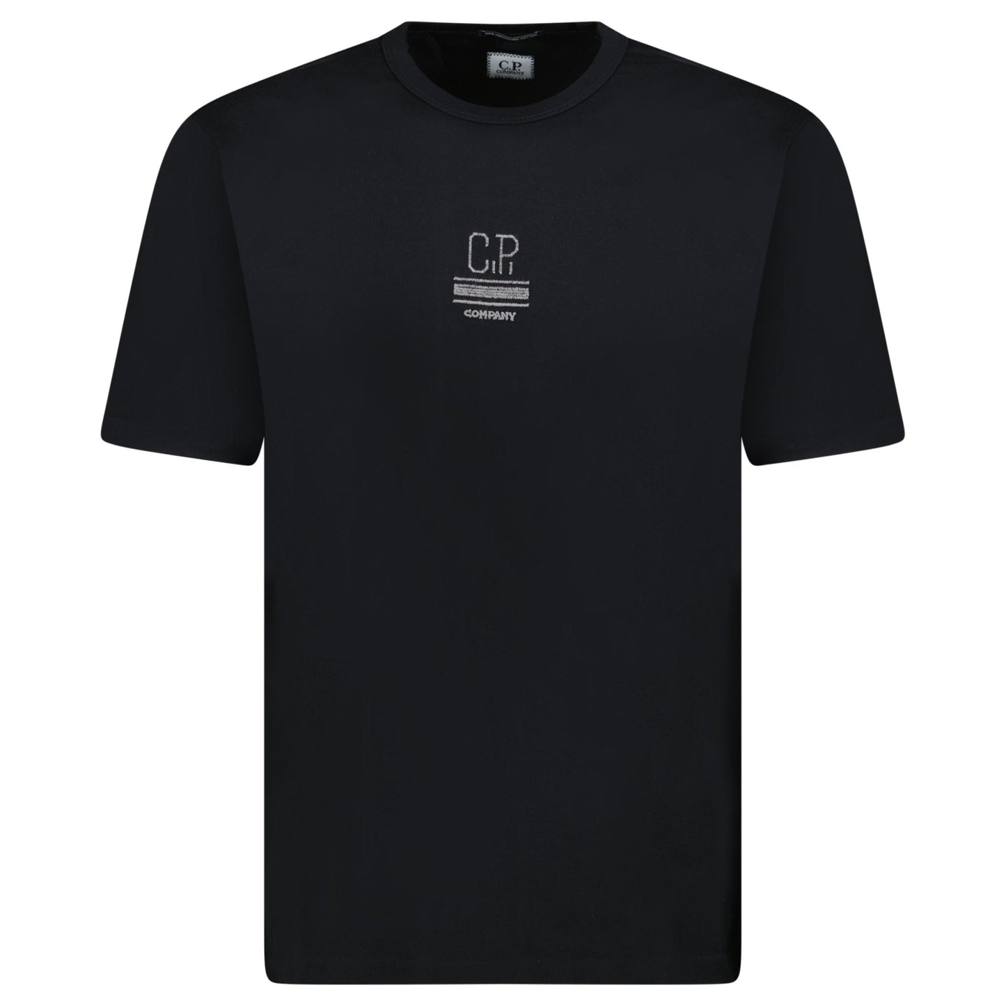 CP Company Mercerized 30/2 Jersey Twisted Small Logo T-Shirt Black