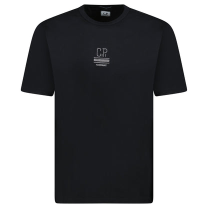 CP Company Mercerized 30/2 Jersey Twisted Small Logo T-Shirt Black