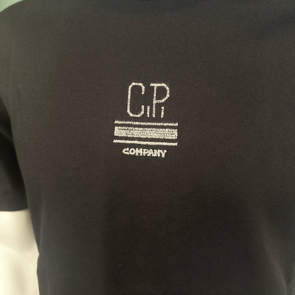 CP Company Mercerized 30/2 Jersey Twisted Small Logo T-Shirt Black