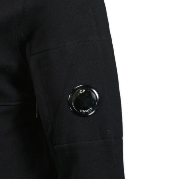 CP Company Micro Lens Diagonal Raised Hoodie Black