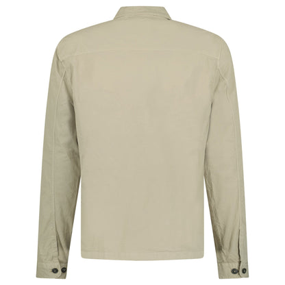 CP Company Organic Gabardine Utility Lens Shirt in Beige