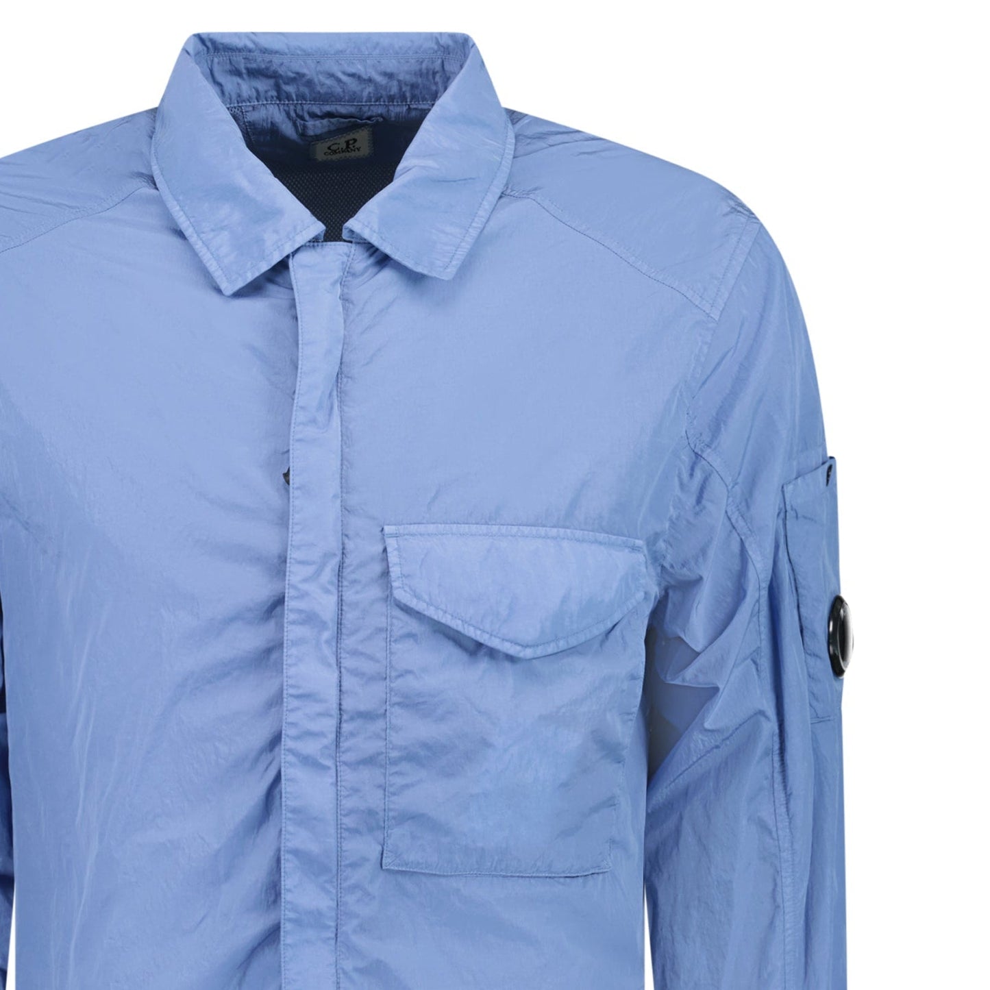 CP Company Zip-Up Chrome-R Pocket Overshirt Light Blue