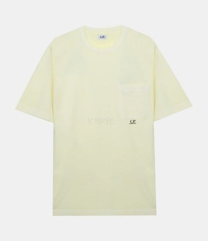 CP Company Old Dyed Pocket Tshirt In Yellow