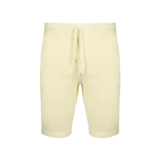 Cp Company Loose Fit Resist Dyed Logo Shorts In Yellow