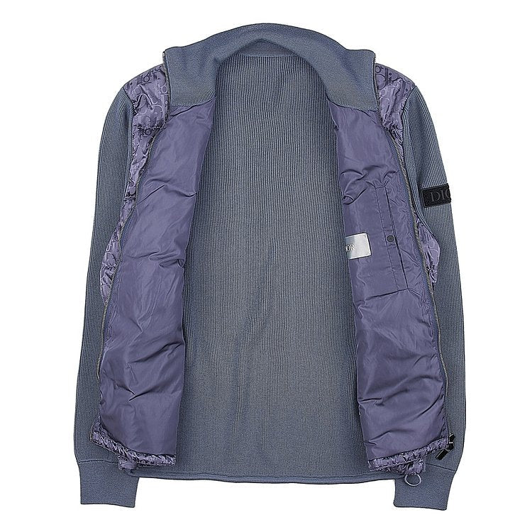 Dior Oblique Knitted Cardigan In Grey