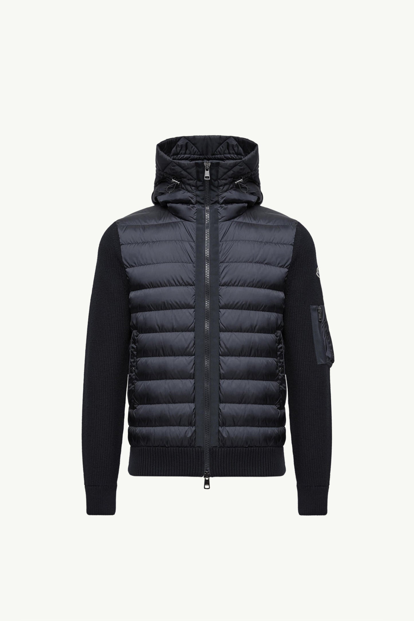 Moncler Padded Wool Cardigan In Navy