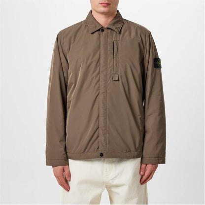 Stone Island Micro Twill With Primaloft Insulation Jacket In Walnut Brown
