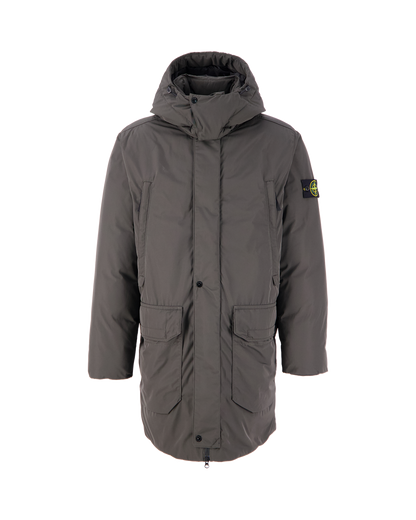 Stone Island Micro Twill Down Jacket In Charcoal