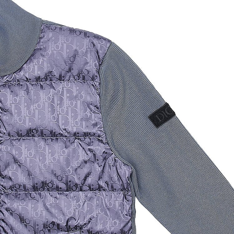 Dior Oblique Knitted Cardigan In Grey
