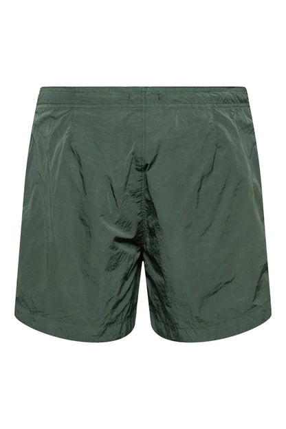 Cp Company 201A Eco Chrome-R Button Swimshorts In Duck Green