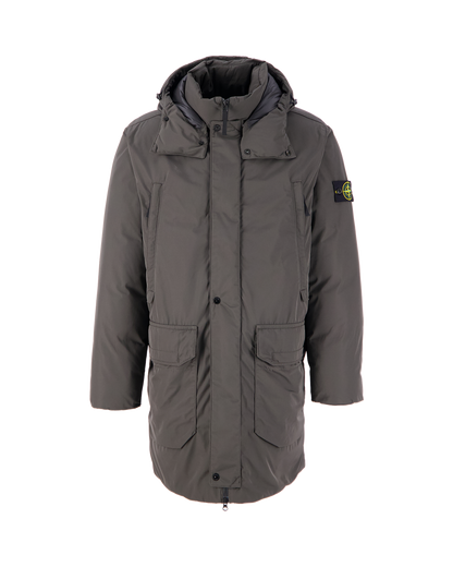 Stone Island Micro Twill Down Jacket In Charcoal