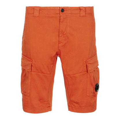 Cp Company Satin Stretch Lens Cargo Shorts Harvest Pumpkin