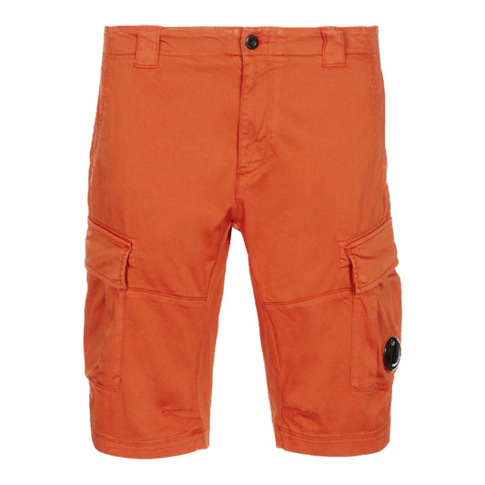 Cp Company Satin Stretch Lens Cargo Shorts Harvest Pumpkin