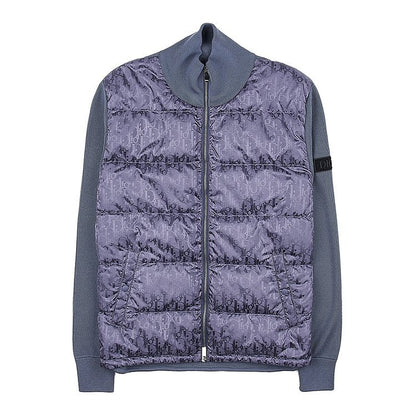 Dior Oblique Knitted Cardigan In Grey