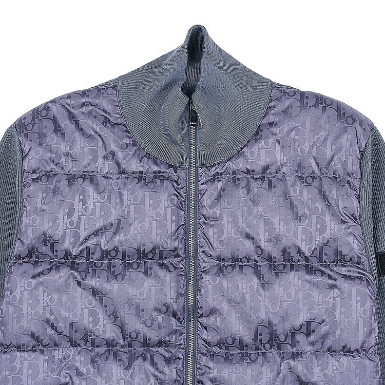 Dior Oblique Knitted Cardigan In Grey